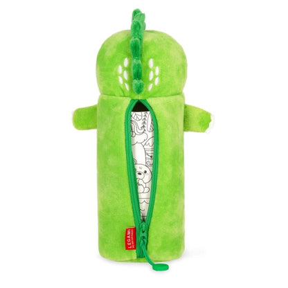 Legami Plüsch Schlampermäppchen Dino grün 14 x 8 x 24,5 cm