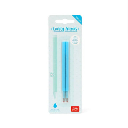 Legami Set mit 2 Ersatzpatronen für Gelstift - Lovely Friends Himmelblau