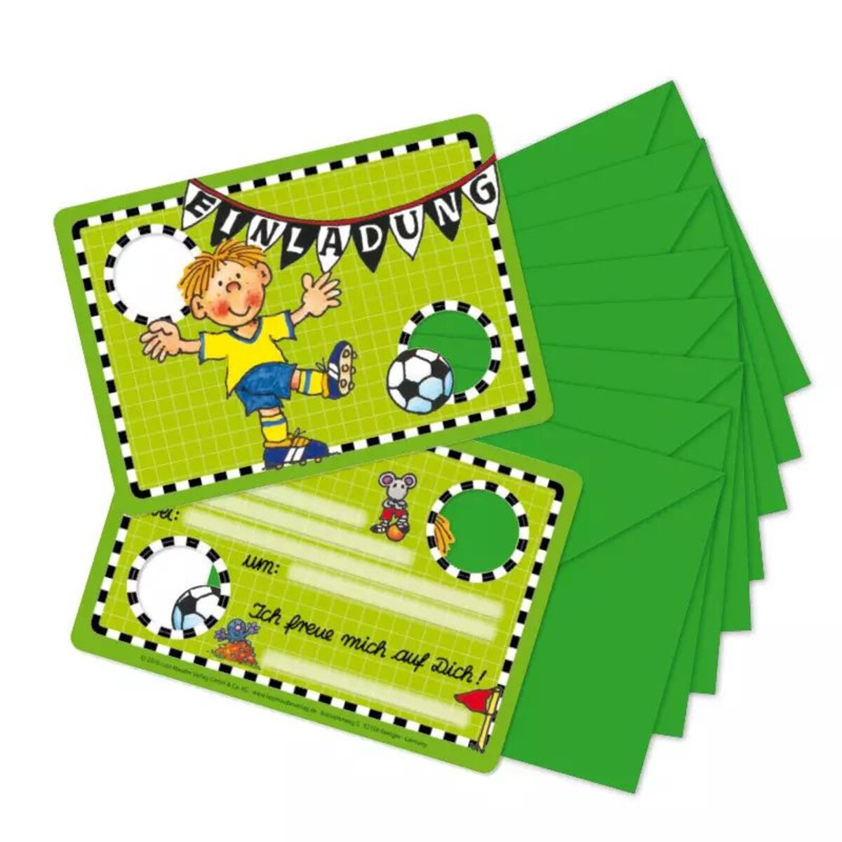 Lutz Mauder Stanzkarte Einladungs-Set Fußballer Fritz Flanke