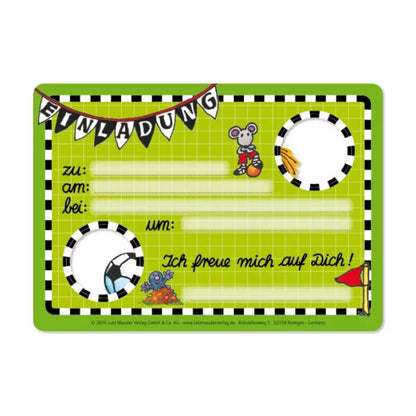 Lutz Mauder Stanzkarte Einladungs-Set Fußballer Fritz Flanke
