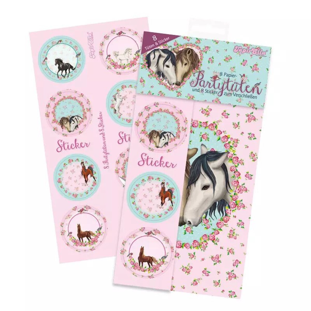Lutz Mauder TapirElla Partytüten aus Papier Pferde 2, 8er Packung