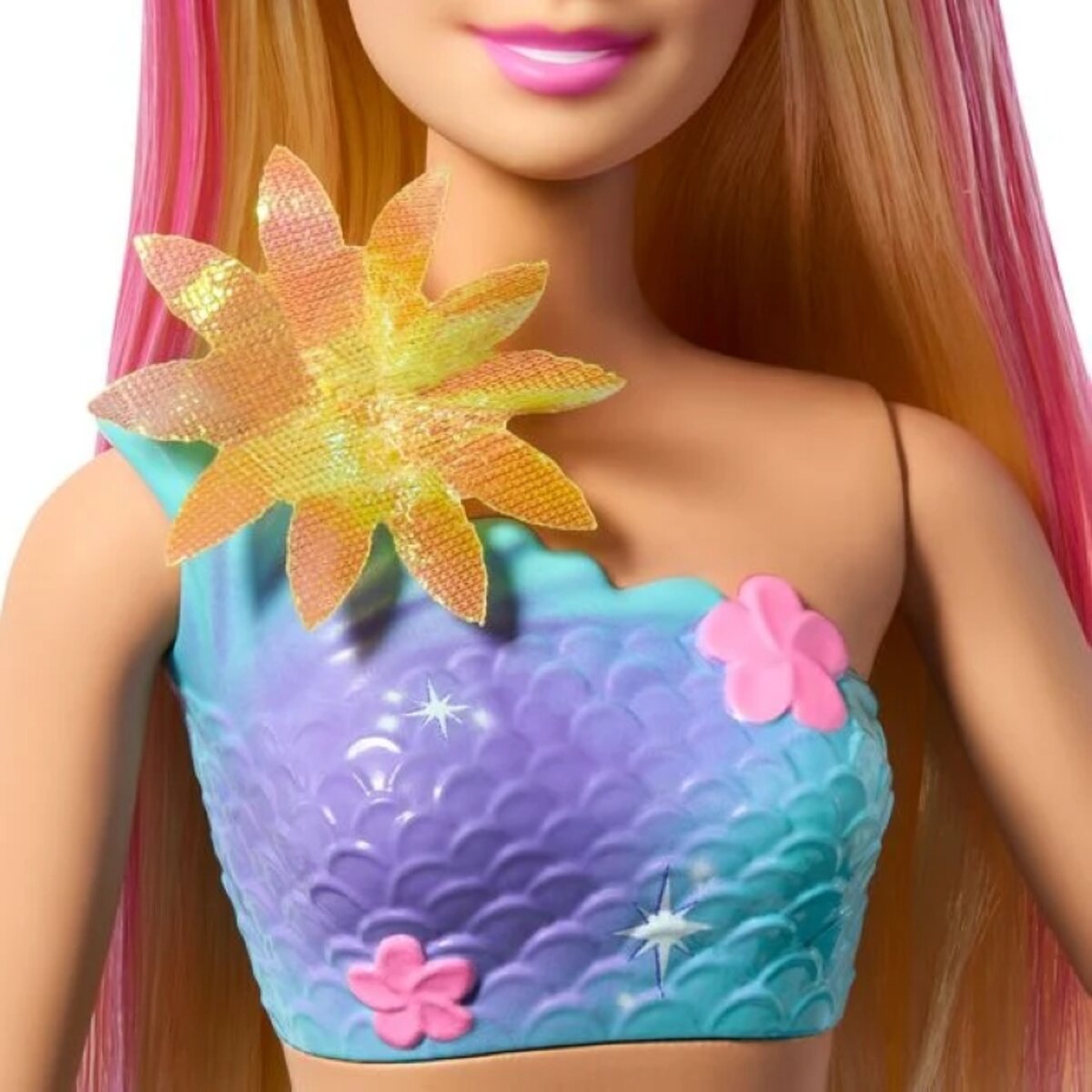 Mattel Barbie Flower Magic Meerjungfrau Spielzeugpuppe mit Perlen