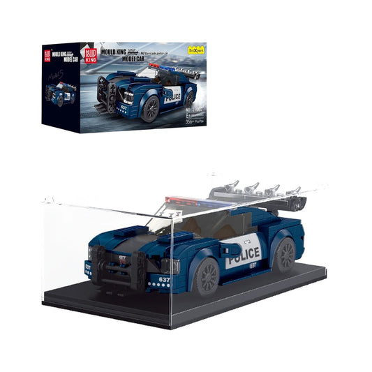 Mould King 27002 - The Barricade Police Mini-Sportwagen Modellbausatz + Showcase