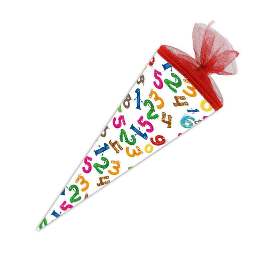 Nestler Schultüte Zahlenmonster, 22 cm rund, Tüll