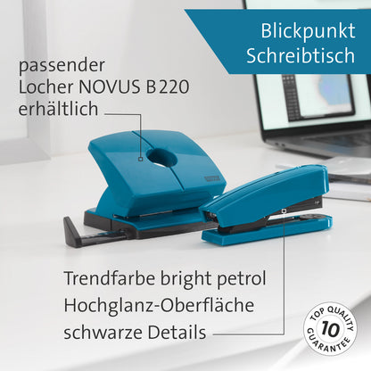 Novus B 2 COLOR ID 2.0 Heftgerät bright petrol Heftleistung: 25 Bl. (80 g/m²)