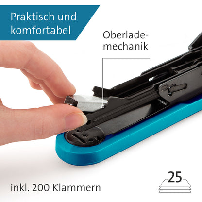 Novus B 2 COLOR ID 2.0 Heftgerät bright petrol Heftleistung: 25 Bl. (80 g/m²)