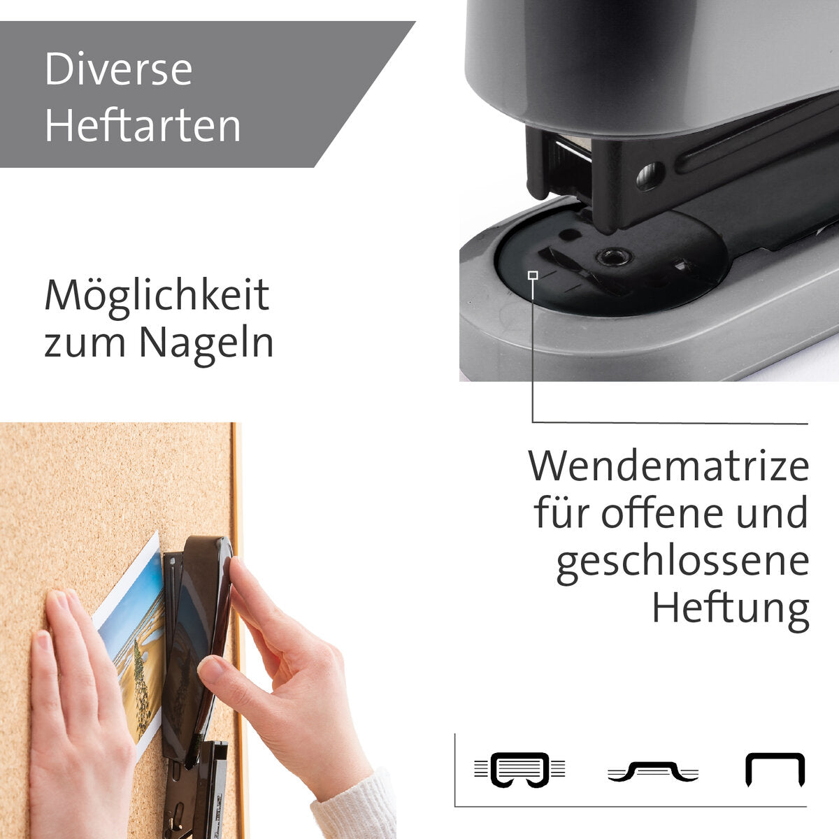Novus B 2 COLOR ID 2.0 Heftgerät smart grey Heftleistung: 25 Bl. (80 g/m²)