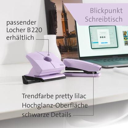 Novus B 2 COLOR ID 2.0 Heftgerät pretty lilac Heftleistung: 25 Bl. (80 g/m²)