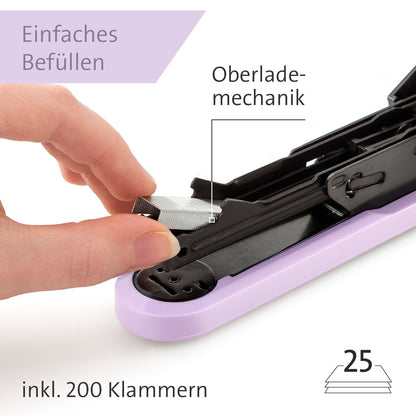 Novus B 2 COLOR ID 2.0 Heftgerät pretty lilac Heftleistung: 25 Bl. (80 g/m²)