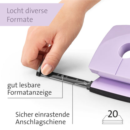Novus B 220 COLOR ID 2.0 Bürolocher pretty lilac 20 Bl. (80 g/m²)