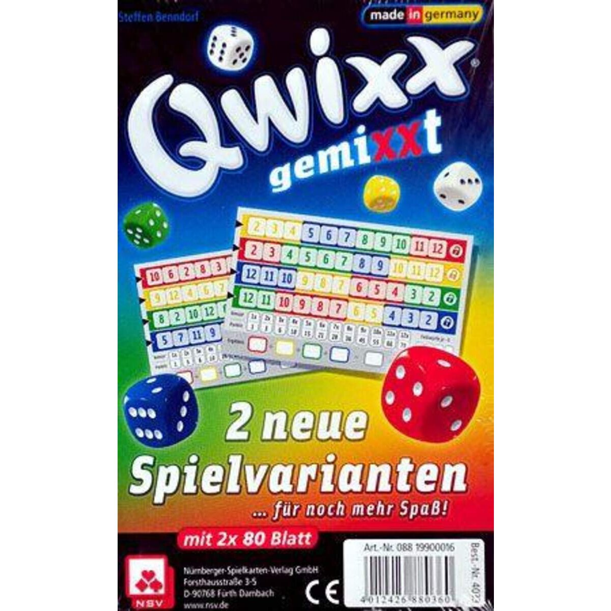 Nürnberger Spielkarten Qwixx - gemixxt - Ersatzblöcke (2er)