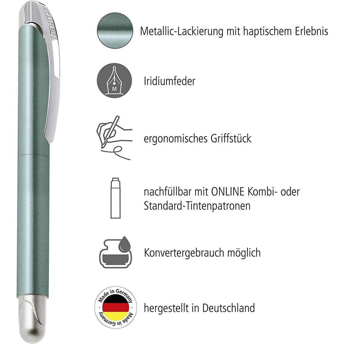 ONLINE Füller College M Metallic Turquoise