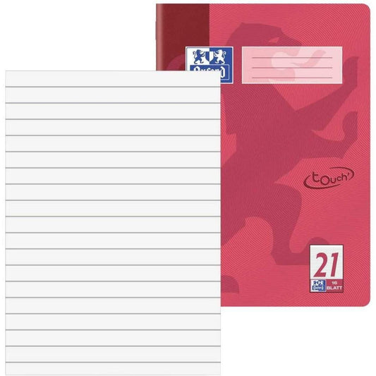 Oxford Touch Schulheft A4, L21, fuchsia, 16 Blatt, Optik Paper®