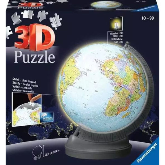 Ravensburger 3D Puzzle - Globus mit Licht, 548 Teile