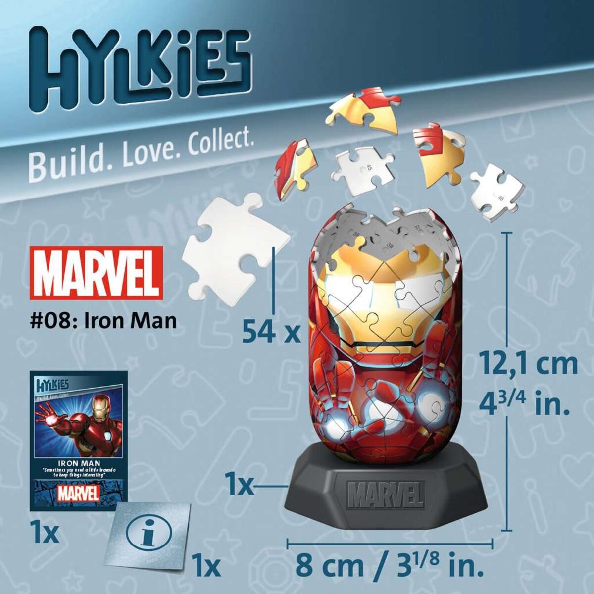 Ravensburger 3D Puzzle - Hylkies Marvel #08 Iron Man, 54 Teile