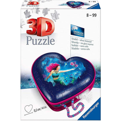 Ravensburger 3D Puzzle Herzschatulle Bezaubernde Meerjungfrauen, 54 Teile