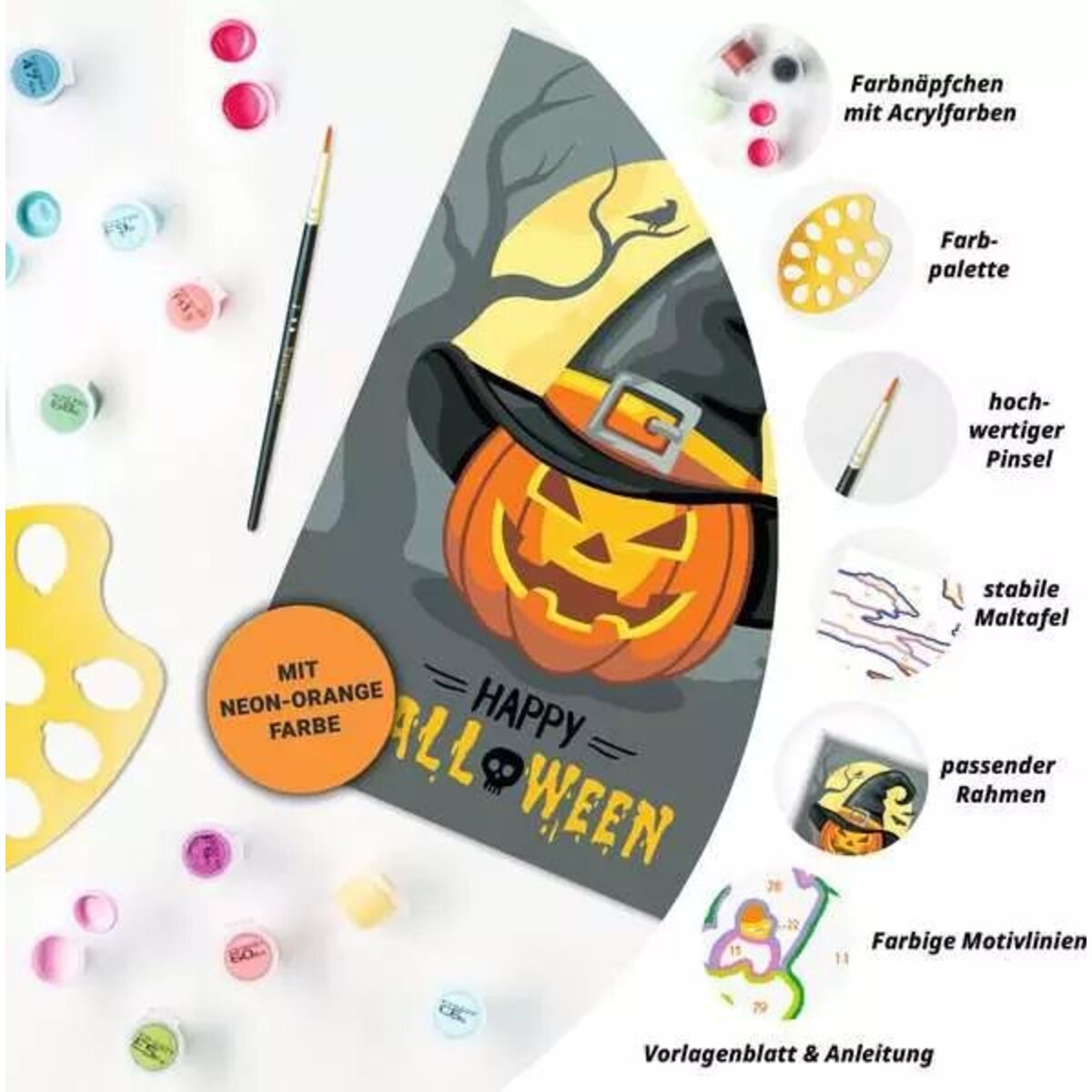 Ravensburger CreArt Happy Halloween - Malen nach Zahlen für Kinder ab 9 Jahren
