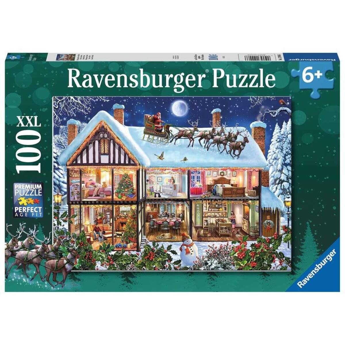 Ravensburger XXL Puzzle - Weihnachten zu Hause, 100 Teile