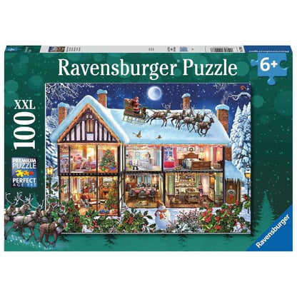 Ravensburger XXL Puzzle - Weihnachten zu Hause, 100 Teile