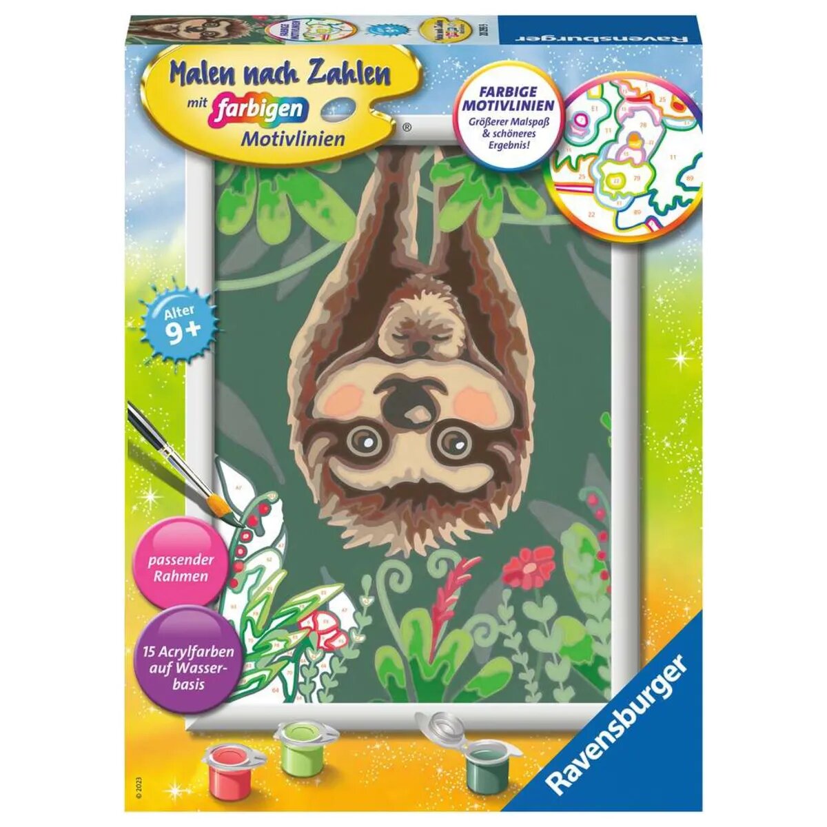 Ravensburger CreArt, Malen nach Zahlen - Faultier-Liebe