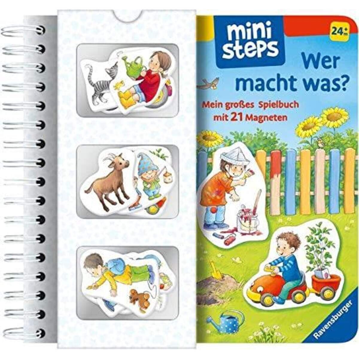 Ravensburger ministeps: Wer macht was? Mein großes Spielbuch mit 21 Magneten