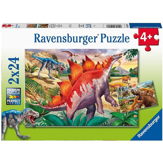 Ravensburger Puzzle - Wilde Urzeittiere, 2x24 Teile