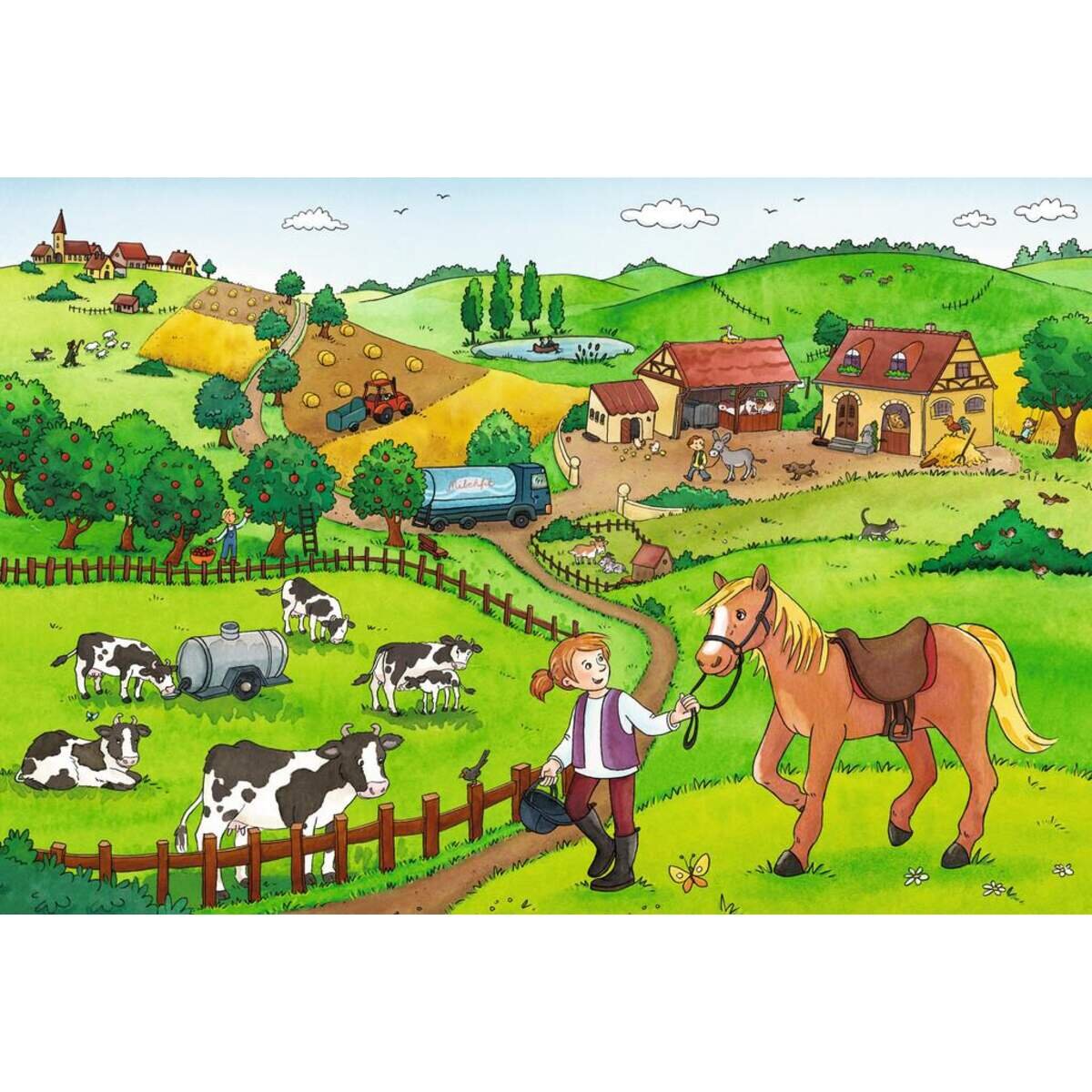 Ravensburger Puzzle - Fleißig auf dem Bauernhof, 2x12 Teile