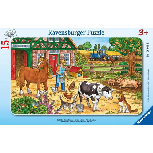 Ravensburger Puzzle - Glückliches Bauernhofleben, 15 Teile