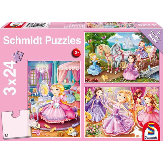 Schmidt Spiele KinderPuzzle - Märchenhafte Prinzessin, 3x24 Teile