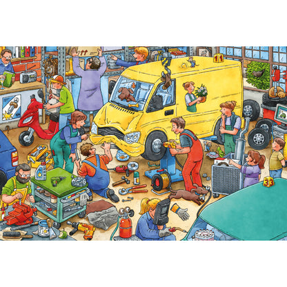 Schmidt Spiele KinderPuzzle - Wo ist die kleine Bohrmaschine? 3x24 Teile KinderPuzzle -