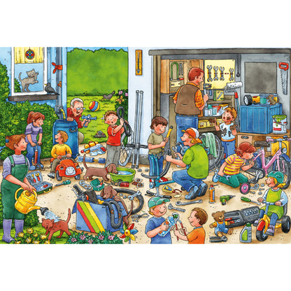 Schmidt Spiele KinderPuzzle - Wo ist die kleine Bohrmaschine? 3x24 Teile KinderPuzzle -