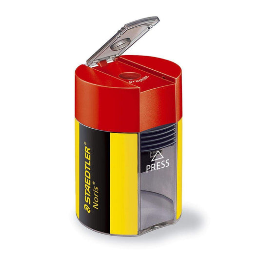 STAEDTLER® Noris Spitzdose, rund, gelb-schwarz