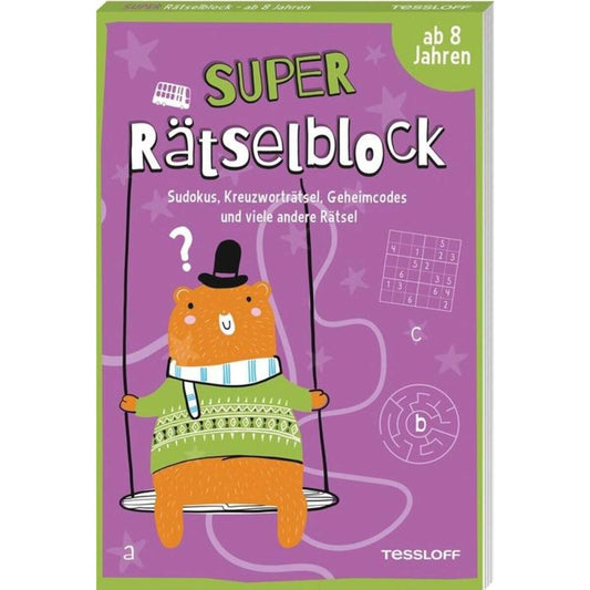 Tessloff Super Rätselblock ab 8 Jahren.Sudokus, Kreuzwörträtsel, Geheimcodes und viele andere Rätsel